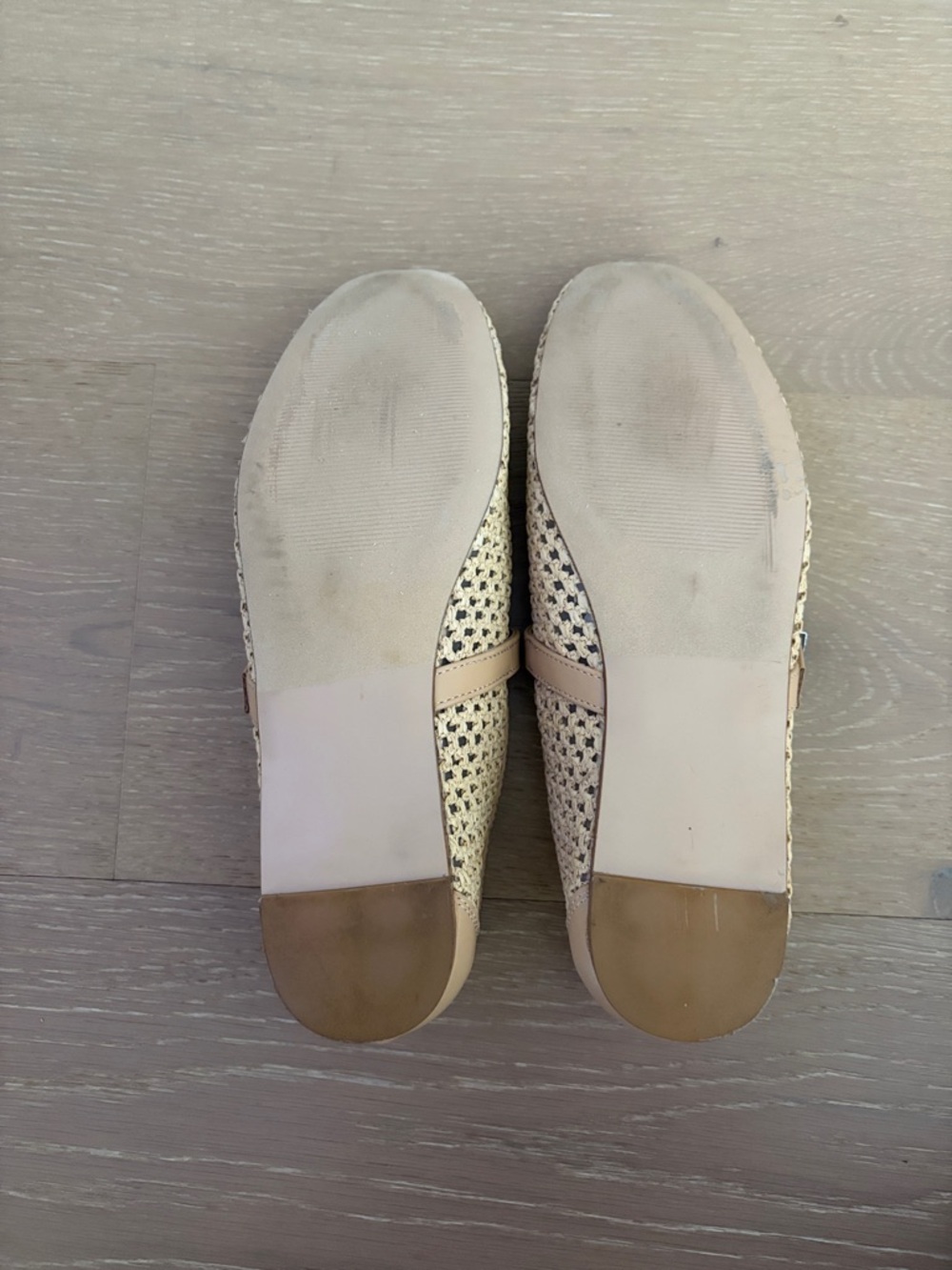 Steve Madden Cream Woven Mary Jane Flats with Buckle Strap - Picture 4 of 4